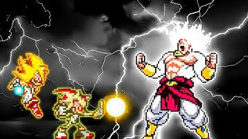 Sonic Fleetway V2 OP (New) & Shadow Fleetway V2 OP (New) VS Limit Break Broly SSJ4 V2 OP in Mugen