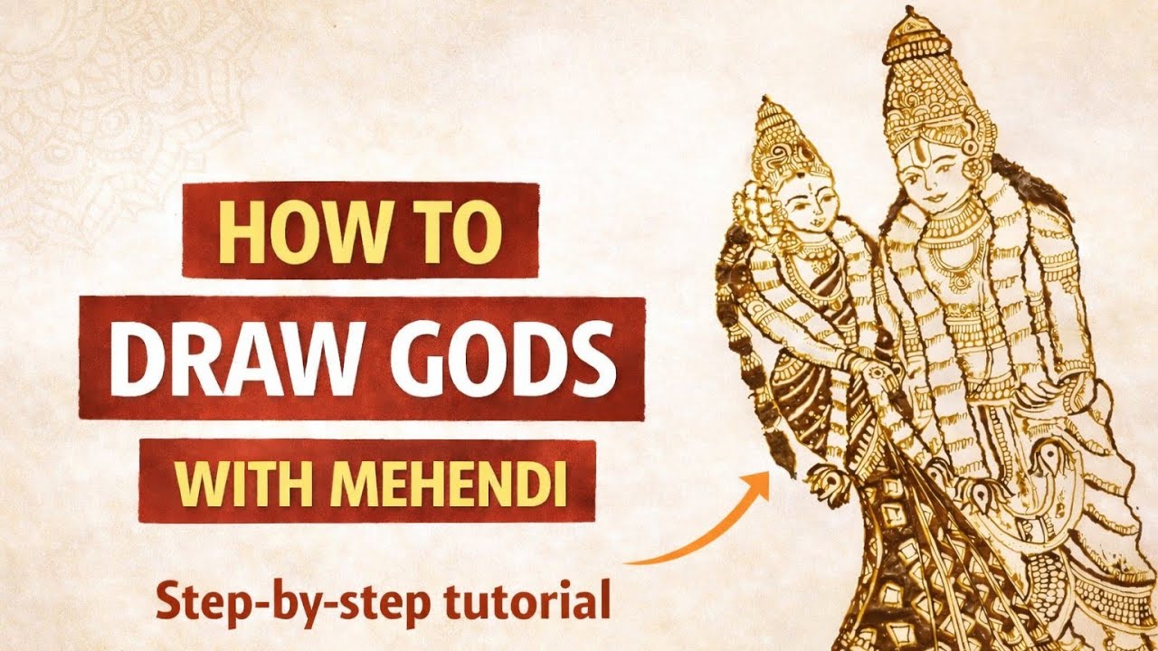How to Draw Gods with Mehendi | Step-by-Step God Figure Mehendi Tutorial