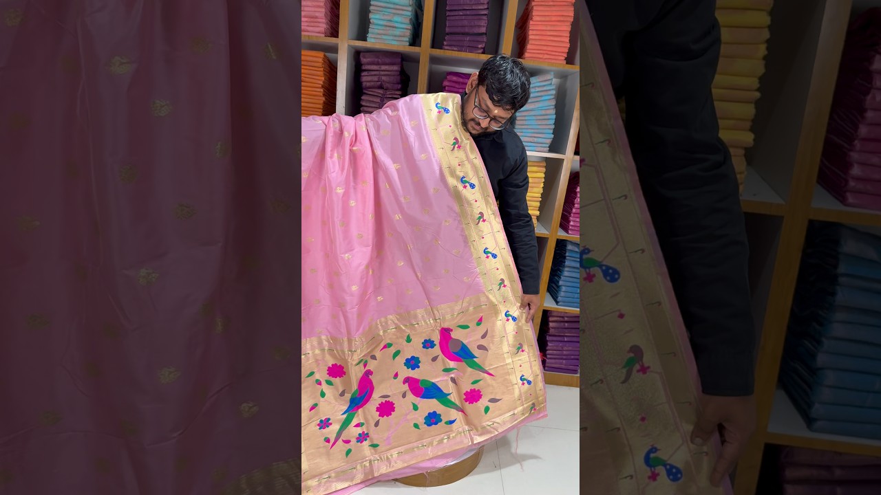 Pure Kanchipuram Paithani Silk Parrot Design Saree