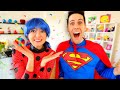 SUPERMAN VS LADYBUG MIRACOLOUS! Festa di CARNEVALE in casa!!