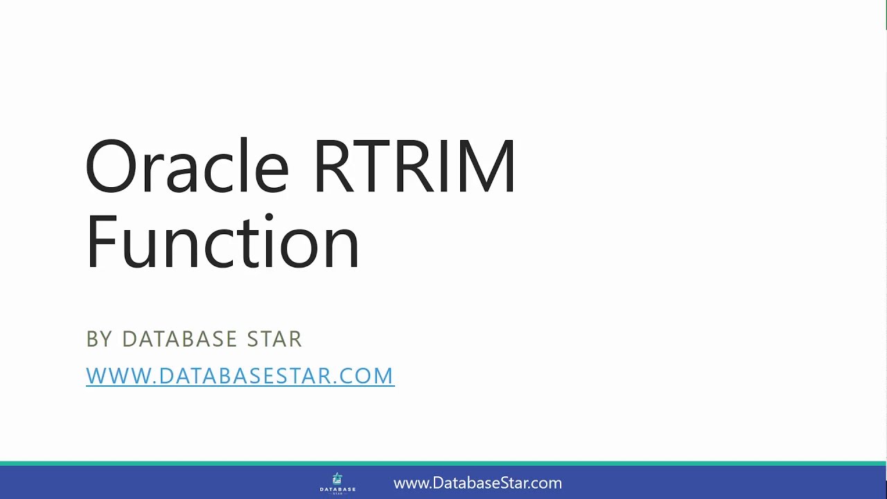 rtrim  New Update  Oracle RTRIM Function