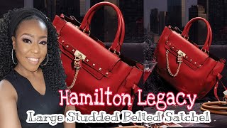 Michael Michael Kors Hamilton Legacy Large Belted Leather Satchel - Black