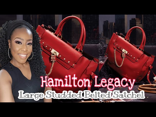 MICHAEL Michael Kors Women'S Hamilton Legacy Large Belted Satchel - Black  for Women