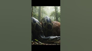 The giant python was about to swallow the cow #aivideo #wildlife #video #snake #wildliferescue