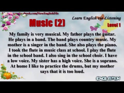 Learn English Via Listening Level 1 Unit 65 Music (2)