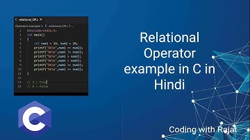 Example of Relational Operators in C Programming in Hindi