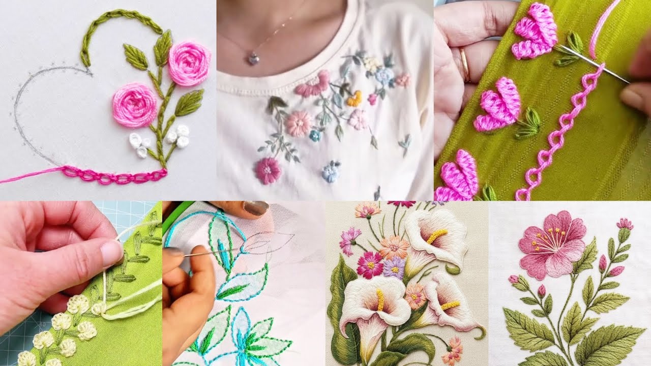 Beautiful Hand Embroidery Designs Ideas | Easy & Creative Stitch Patterns for Beginners 🧵✨