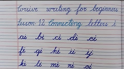 Cursive Writing Tutorial: Connecting the Letter 