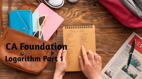 Logarithm 1|CA Foundation| Business Mathematics|Quantitative Aptitude|Chp 1|Unit 4|ICAI Questions