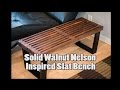 Nelson Inspired Walnut Slat Bench