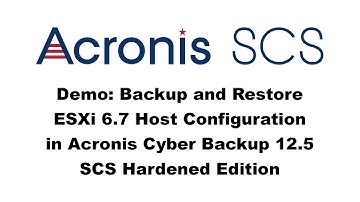 Demo: VMware ESXi vSphere 6.7 Host Configuration Backup and Restore