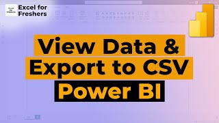 View Data and Export in CSV from Power BI Visuals | Power BI