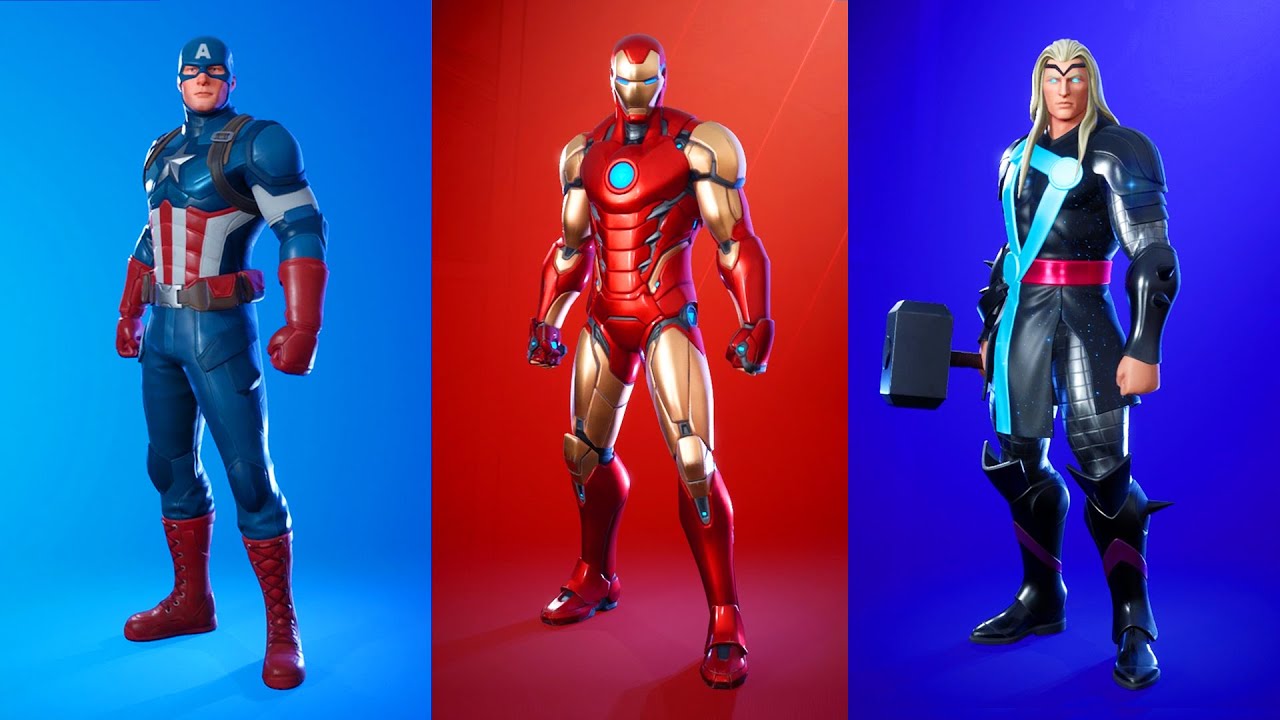 Fortnite - ALL MARVEL SKINS (Captain America, Deadpool, Daredevil and ...