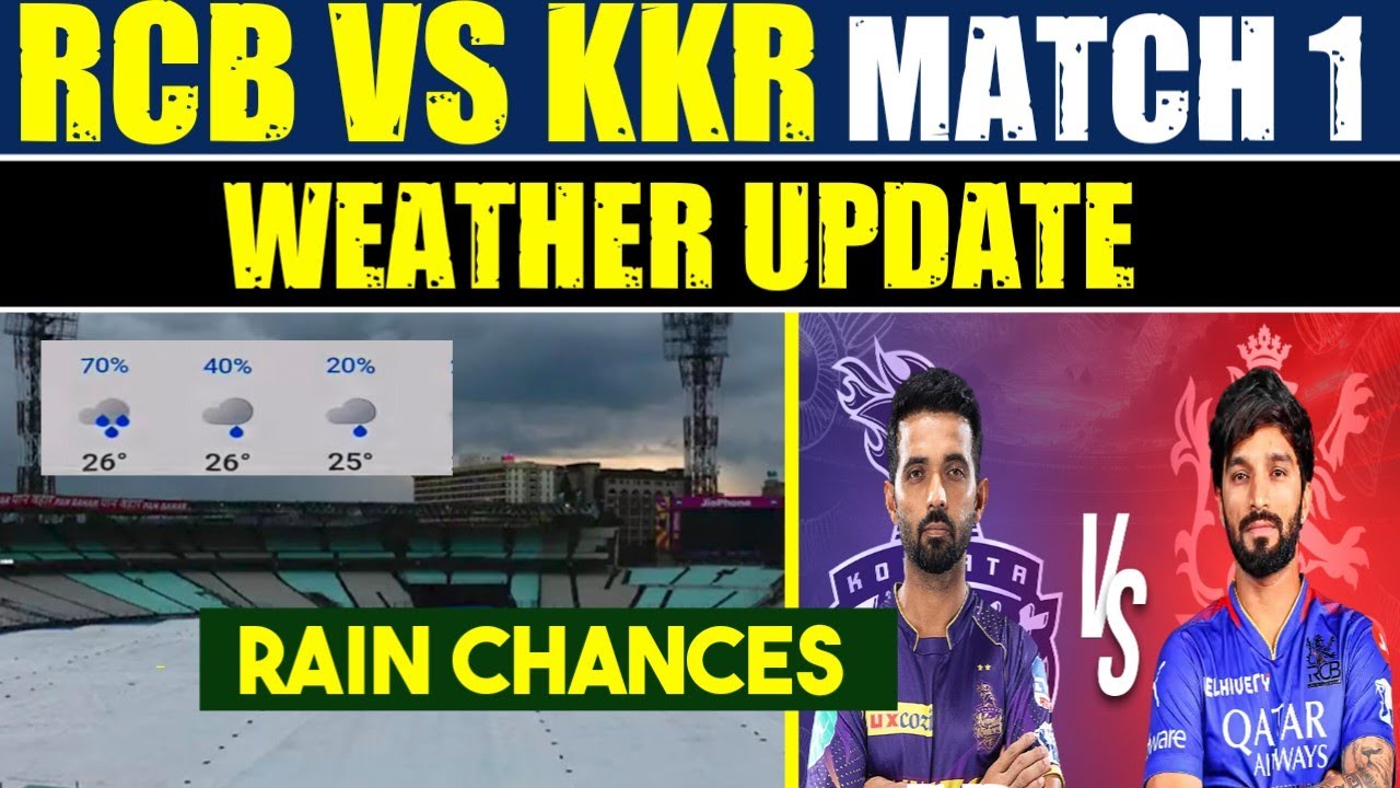 LIVE From Kolkata Weather update RCB VS KKR IPL 2025 MATCH 1 | WEATHER FORECAST RCB VS KKR 