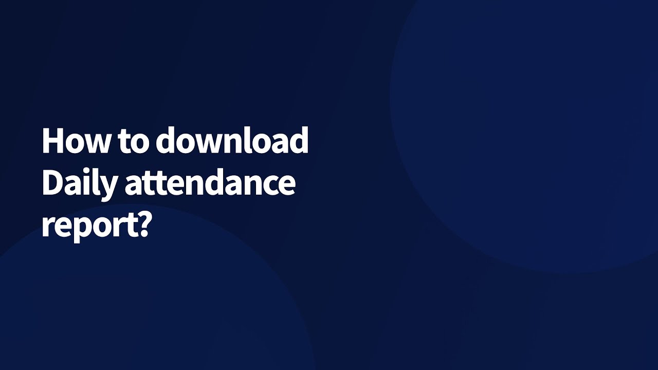 How to download daily attendance report | PagarBook - YouTube