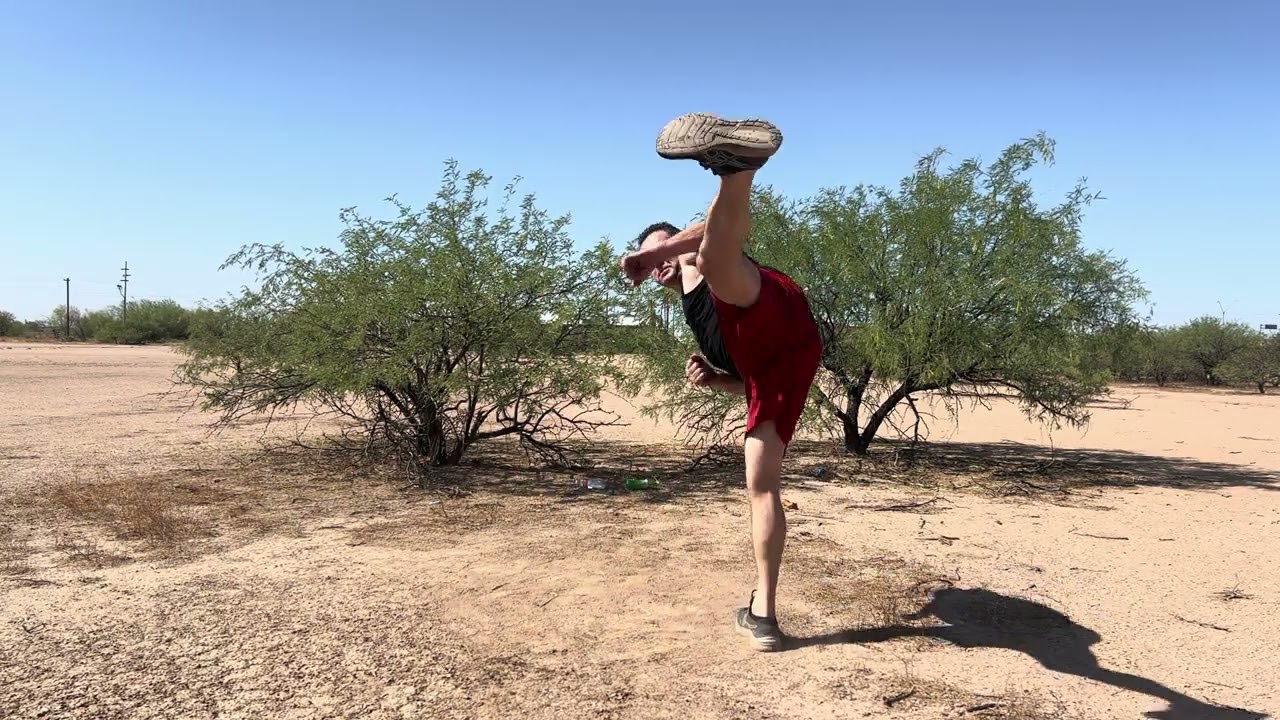 Some kickboxing training -very hot outside 100f