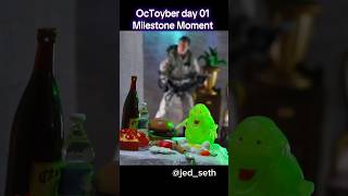 OcToyber day 01 - Milestone Moment - Ray Stanz meets Slimer - Ghostbusters 1984 Toy Photo recreation