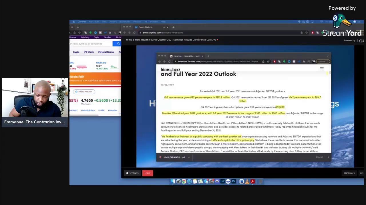 HIMS Q4 Earnings And Full Year 2021 results + Bits of the Earnings Call