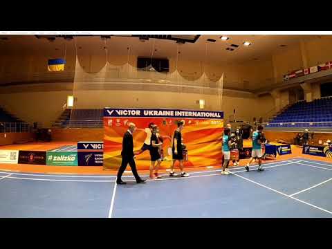 Winner Ceremony Ukraine international badminton 2021  - Mas - Roy King Yap/Valeree Siow