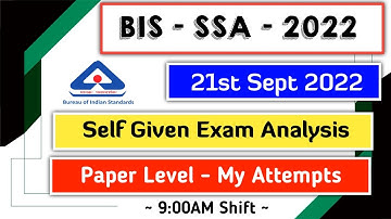 BIS SSA 2022 Self Given Exam Analysis