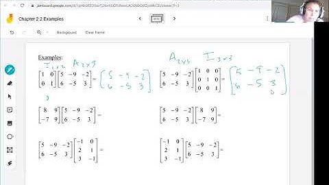 Math 250 Properties of Matrix Operations