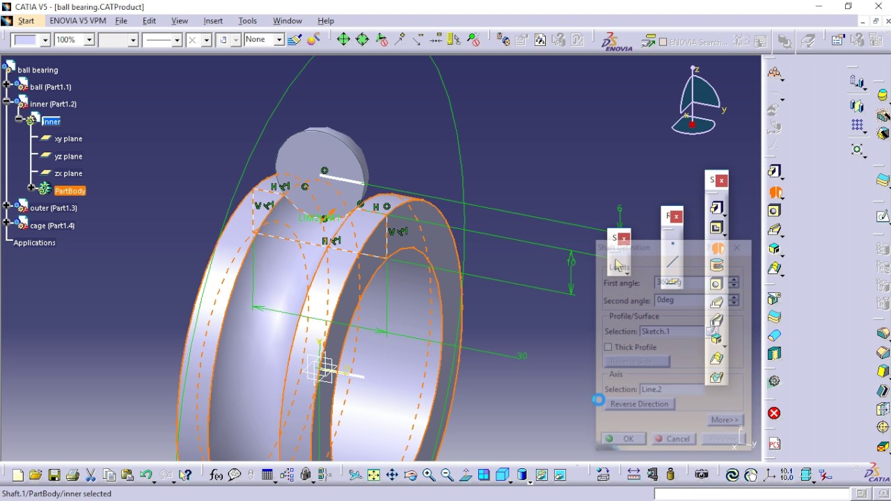 How to make Ball Bearing in Catia V5 YouTube
