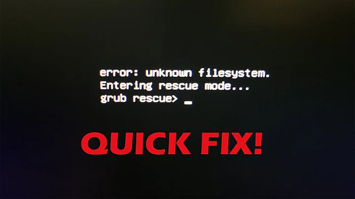 Error Unknown Filesystem Grub Rescue Windows 10