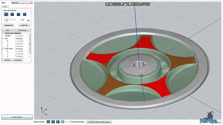 Mesh2Surface: Working with Revolved tool