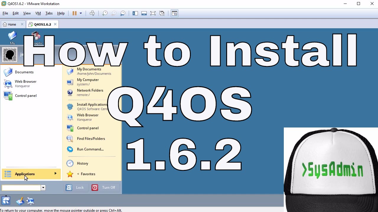 How to Install Q4OS 1.6.2 Orion + Review + VMware Tools on VMware ...