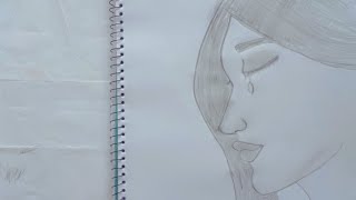 Sad girl drawing.  Art With Mariya.