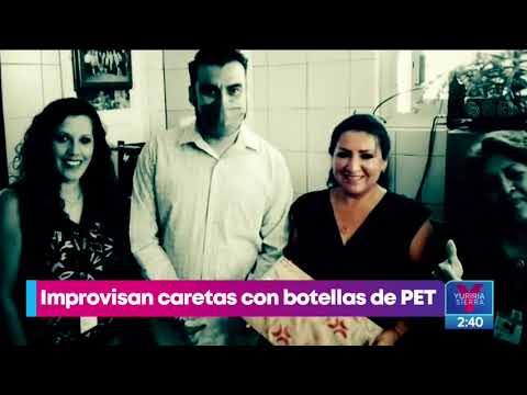 Improvisan caretas con botellas de PET | Noticias con Yuriria Sierra
