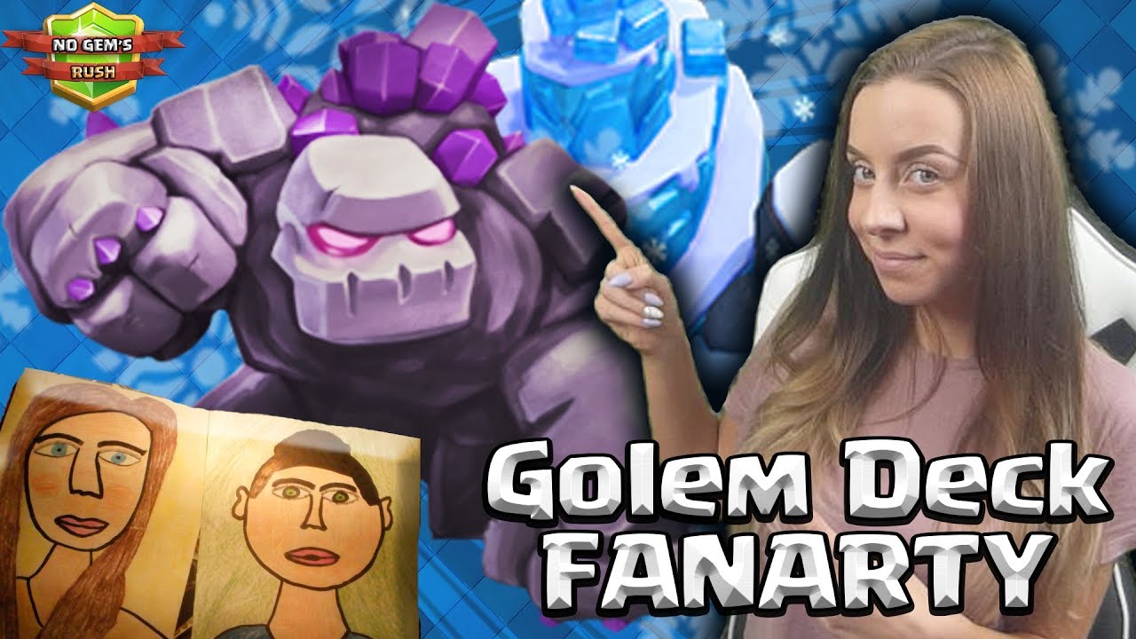 NO Gem's RUSH - Clash Royale - Golem Deck + FANARTY Arena 8 Frozen Peak #16