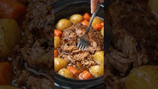 🍖🥔 Slow Cooker Amish Pot Roast (5 Ingredients Only!) #easyrecipes