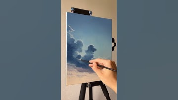 How to paint clouds ⛅️ with acrylics 🎨 & 💧 #art #acrylicpainting #painting