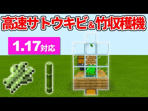 1 17対応 マイクラ統合版 高速骨粉式サトウキビ 竹収穫機の作り方 Pe Ps4 Switch Xbox Win10 Ver1 17 Youtube