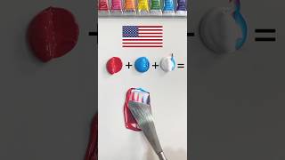 What Color Do Mixed Flags Make? (Part4) #Paintmixing #Colormixing #Satisfying #Asmrart