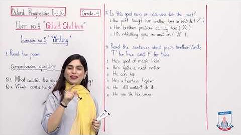 Class 4 - English - Unit 8 - Lecture 5(a)  writing-poem - Allied Schools