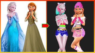 Elsa Anna Frozen Glow Up | Transformation Cartoon Fashion