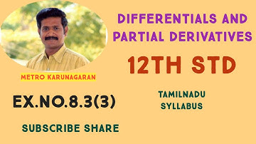 12th Std Maths Ex.8.3(3) Let f(x,y)= y^2-xy/(√x-√y) for (x,y) not equal to (0,0) ST lim(x,y)-(0,0)
