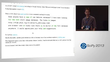 A Portrait of One Scientist as a Graduate Student; SciPy 2013 Presentation