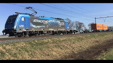 Attractives Forces Locomotive LTE with Container Train at Horst area The Netherlands 🇳🇱 8.3.2025👍👍👍🚂