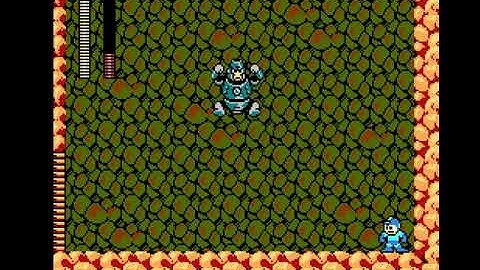 Mega Man 3 - Hard Man (buster only, no damage) method 2: easy (running to corners)