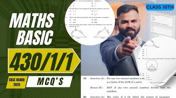 CLASS 10|MATHS BASIC Q.P CODE 430/1/1|MCQ