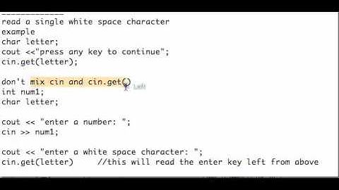 cin get and cin ignore