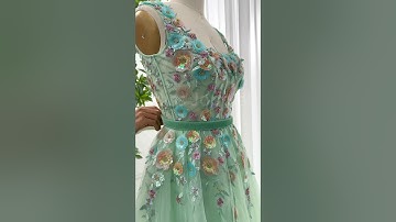 Making a 3D sequin flowers midi dress #fashion #dress #creative #sewing