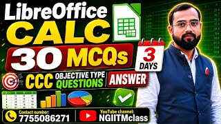 LibreOffice Calc Important MCQs 2026 | 30 Most Important Questions preparation|CCC Exam Preparation