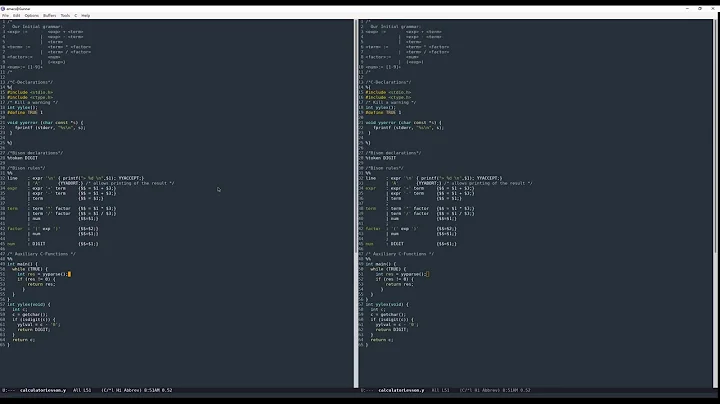 A Parser for arithmetic expressions using the Bison parser generator