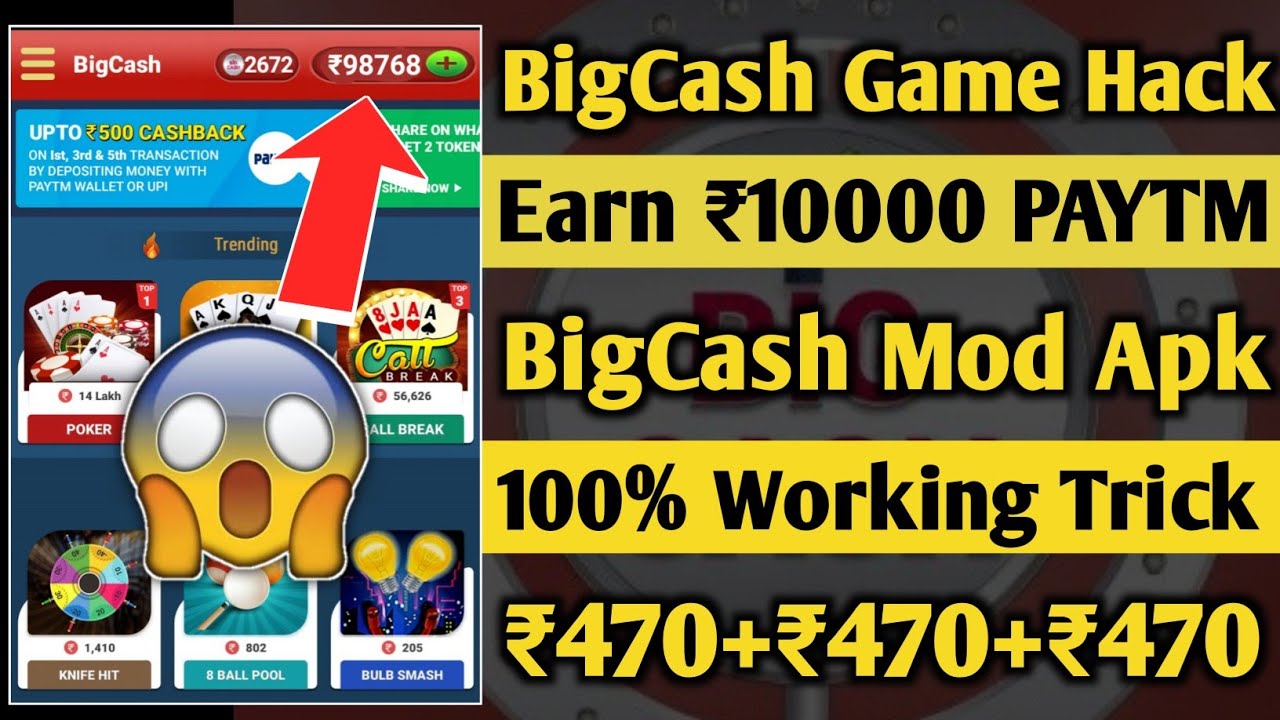 BigCash App Hack Trick | Earn ₹10000/- Paytm Cash Daily | Big Cash New ...