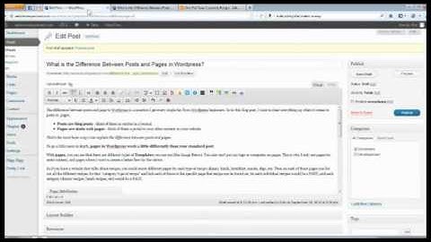 The Difference Between Posts and Pages in Wordpress