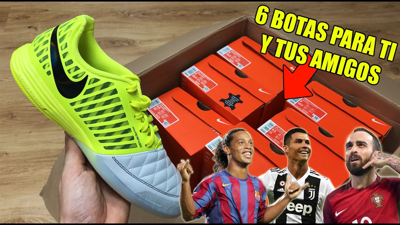 ficción Elevado Reorganizar QUE HAY EN LA CAJA? 6 Zapatillas de FUTSAL para CR7, RICARDINHO,  RONALDINHO... BRUTAL UNBOXING NIKE - YouTube